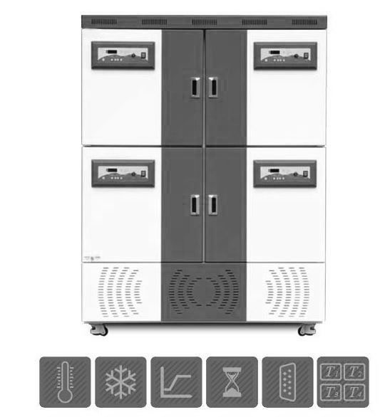 Four x 125L Programmable Multi-Room Incubator